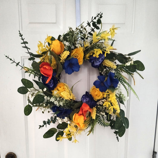 Mixed Spring Floral Wreath